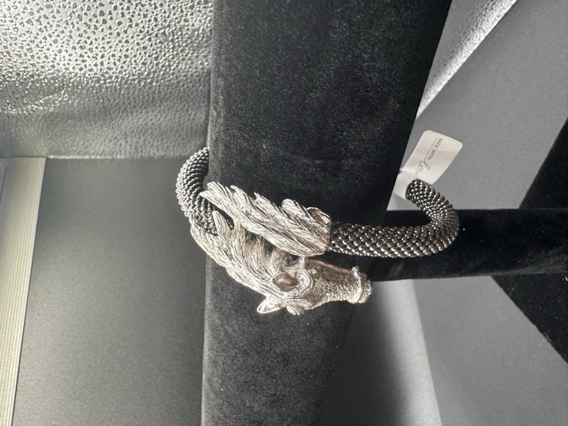 Dragon Head Sterling Silver Mesh Bracelet 3